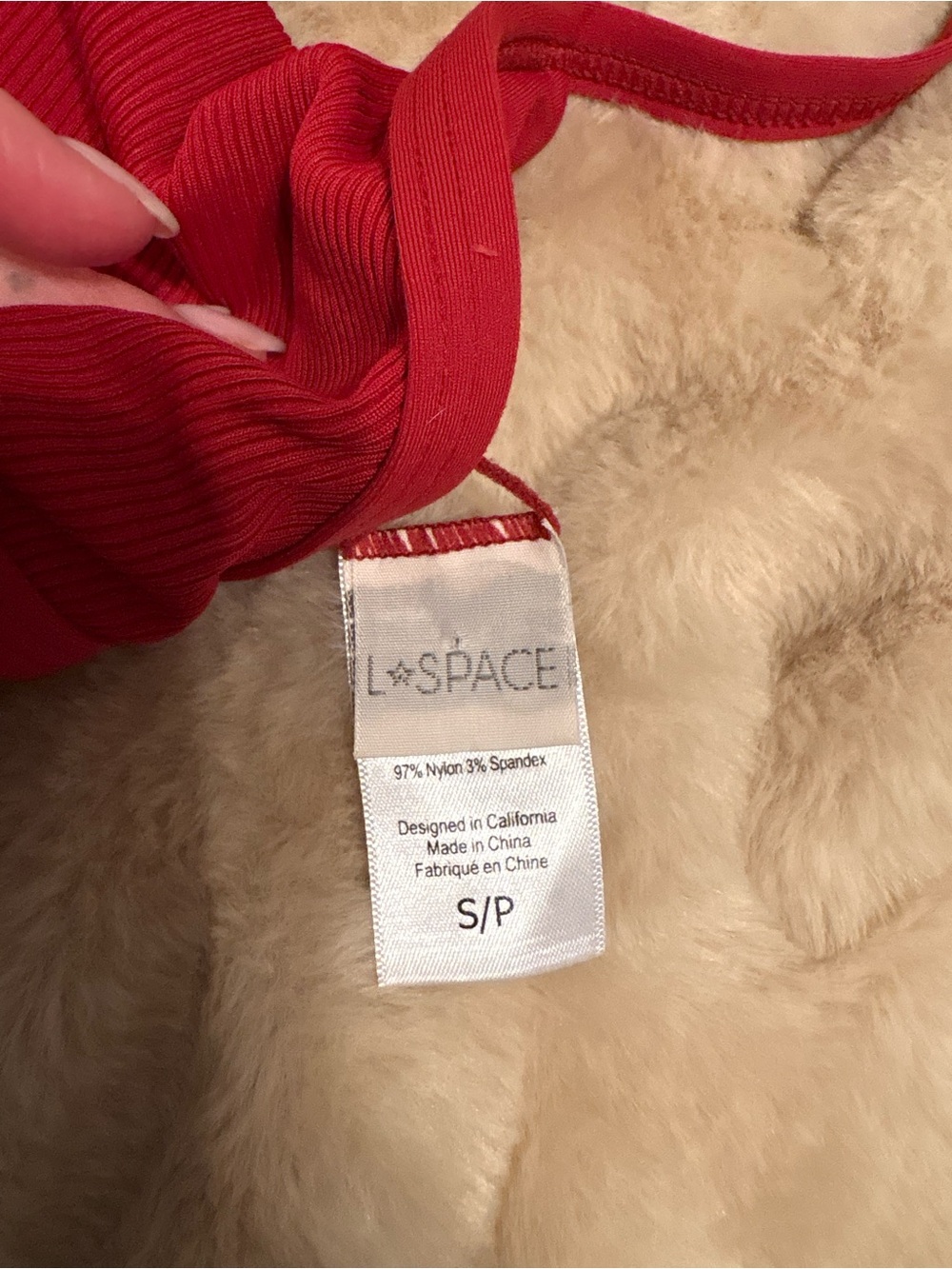 l*space Red Ribbed Bralette - Picture 2 of 2